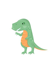 Zielony dinozaur kreskówkowy 