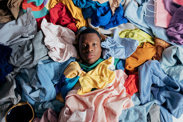 Man Wrapped in Clothes