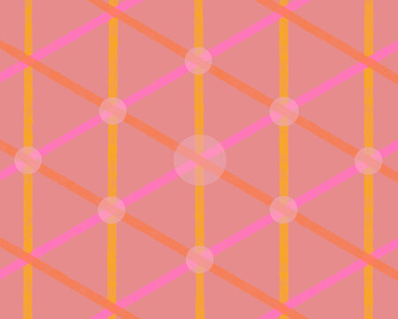 Grid pattern bright colors on pale pink