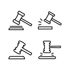 Gavel icon vector. judge gavel icon. auction hammer