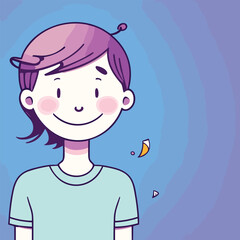 Vector illustration of happy smiling child face