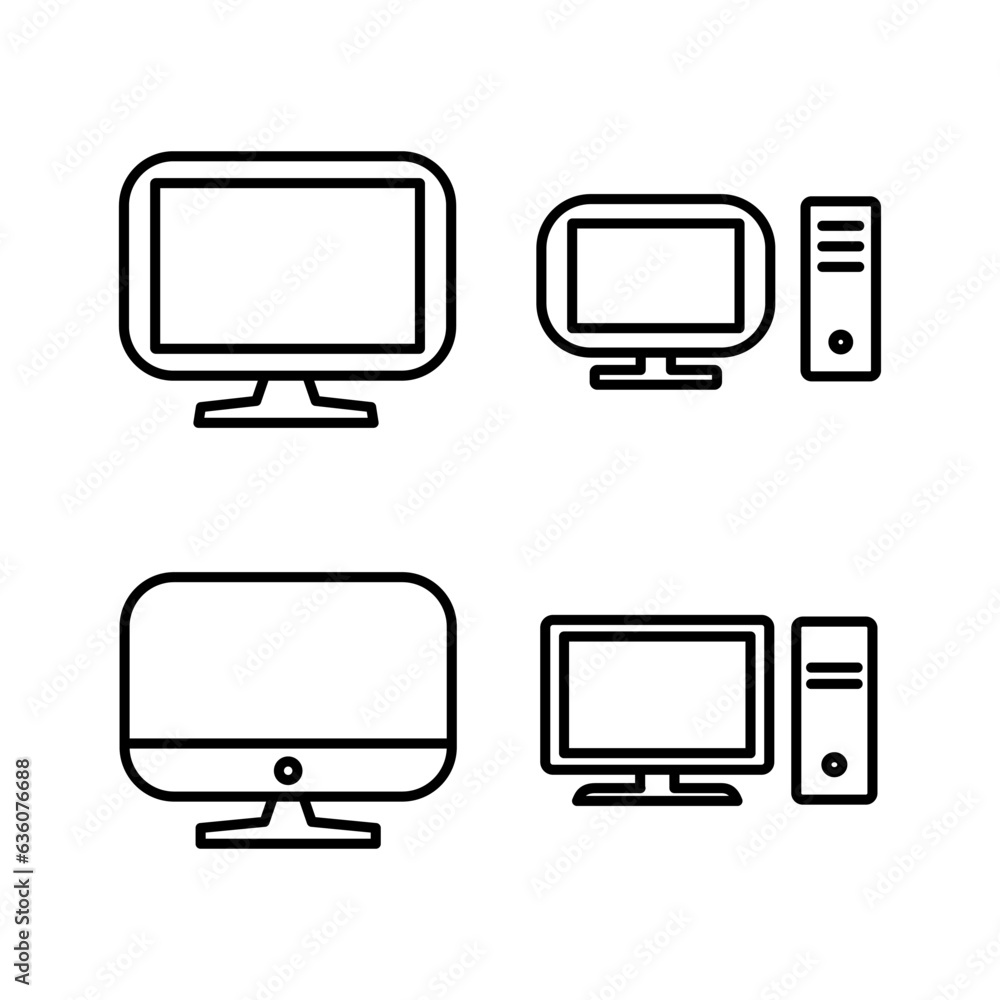 Poster computer icon vector. computer monitor icon.