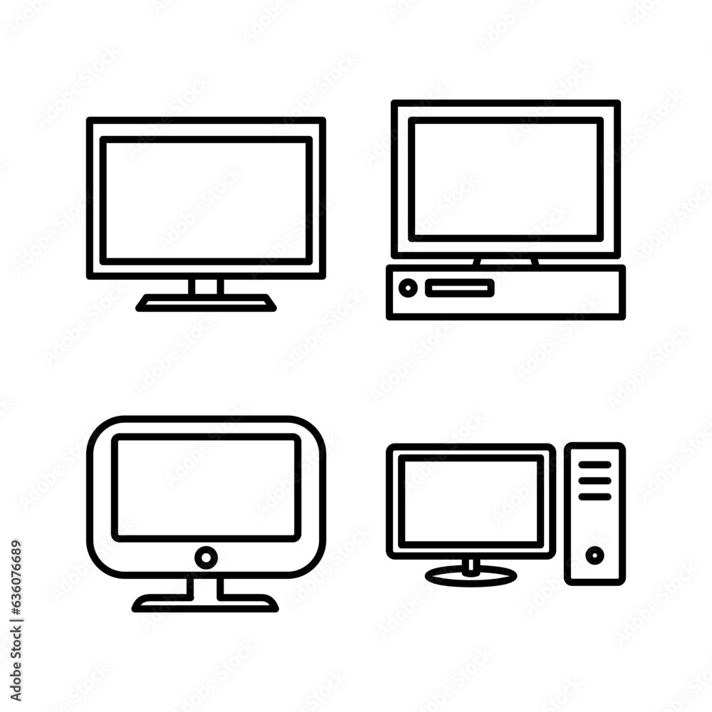 Poster computer icon vector. computer monitor icon.