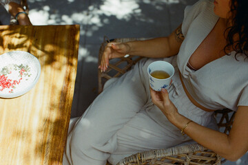 Healthy breakfast time with a friend