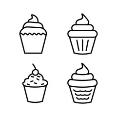 Cup cake icon vector. cake icon. bakery. muffin