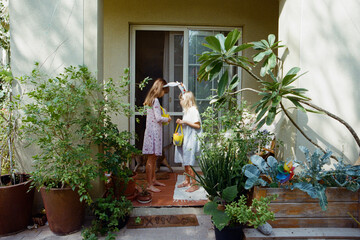 Easter eggs hunt in the garden