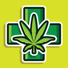 medical cannabis vector art design