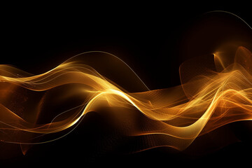 Golden color flowing light abstract background 