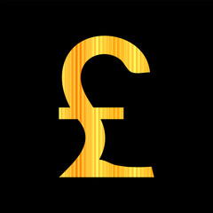British pound icon on black.