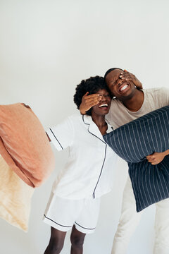 Love Couple in Nightwear Hugging 
