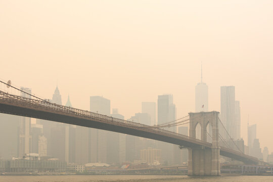Smoky haze over New York City