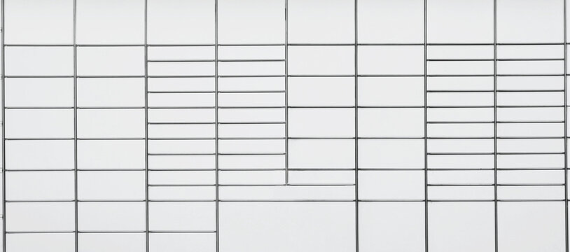 Modern parcel locker with many postal boxes, banner design