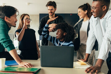Businesspeople Having Online Meeting in Office