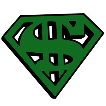 Super Dollar Icon,Channeling the Power of Superman. Unleash the superhero vibes with our "Super Dollar" icon, inspired by the iconic Superman emblem. 