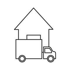 Arrow up and delivery truck. Vector illustration. EPS 10.