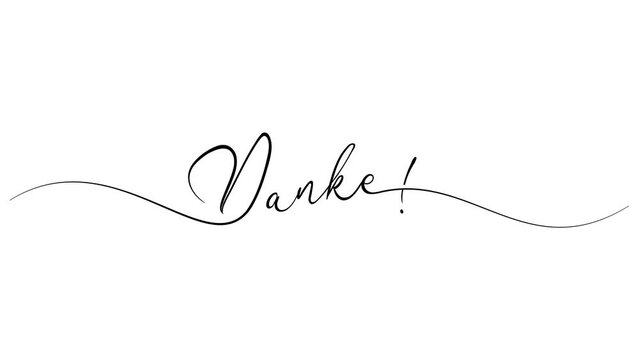 danke letter animation 4k calligraphy banner