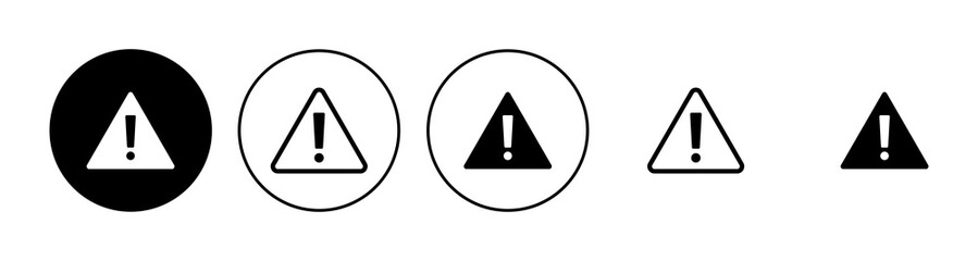 Exclamation danger sign. attention sign icon set. Hazard warning attention sign