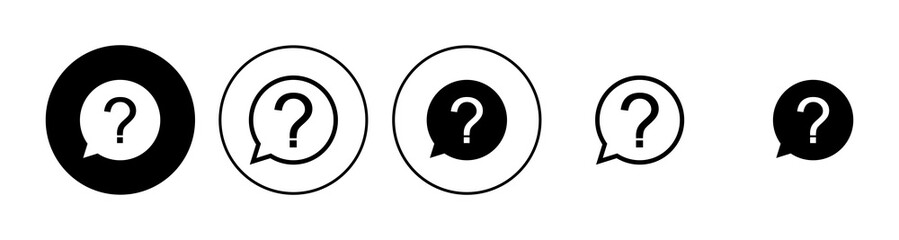 Question icon set. question mark icon vector.