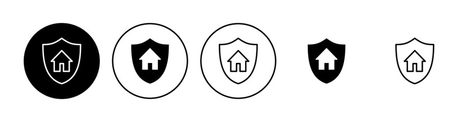 Home insurance icon set. home protection icon
