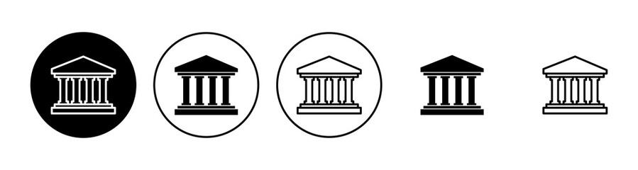 Bank icon set. bank vector icon, museum, university