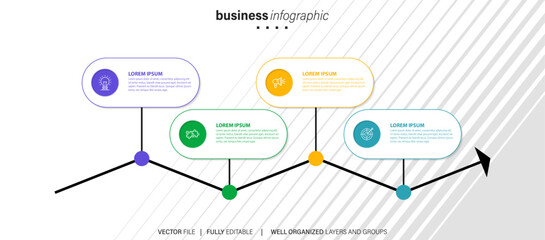 Creative concept for infographic element vector 4 options, steps, list, process. Abstract elements of graph, diagram with steps, options, parts or processes, timeline infographics, workflow or chart.
