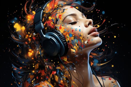 A fantasy art of representing power of music and relaxation of human mind.