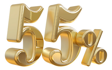 55 percent off golden 3d number render