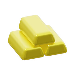 3d icon of gold bar stacked