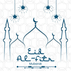 eid al fitr wishing post design vector file with pattern design backgroung