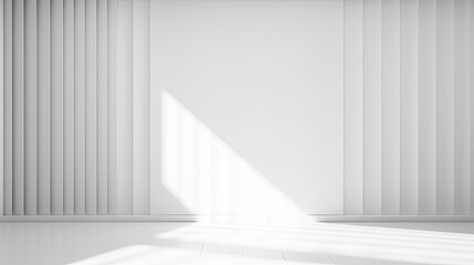 Obraz premium abstract. minimalistic background for product presentation. walls in large empty room greyish white. can full of sunlight. Loft wall or minimalist wall. Shadow, light from windows to plaster wall.