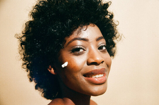 Film photo portrait woman Morning Skin Care Routine