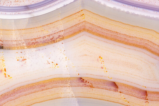 Linear Patterns In A Multicolored Agate  