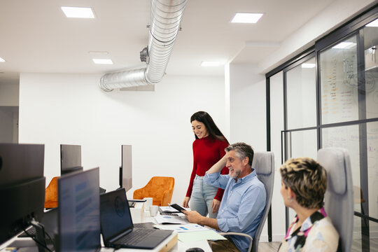 Group Of Colleagues Working In A Modern Office