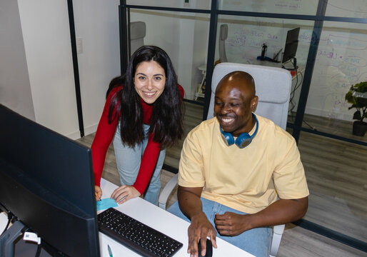 Direct Flash Lo-Fi Photo Of A diverse coworkers in the office