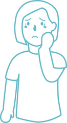 putting hand on aching tooth illustration