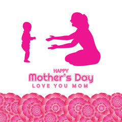 happy mother day wishing post design with flower and decorate fonts vector file