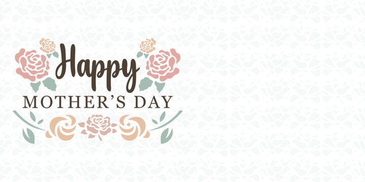 happy mother day banner design with pattern design in background and product space vector file