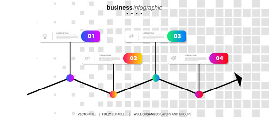 Collection of colorful infographic can be used for workflow layout, diagram, number options, web design. Infographic business concept with options, parts, steps or processes. Vector Eps 10
