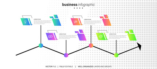 Infographic design template. Timeline concept with 4 steps
