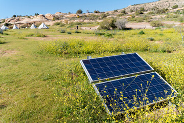 Solar panels to generate energy in a natural park