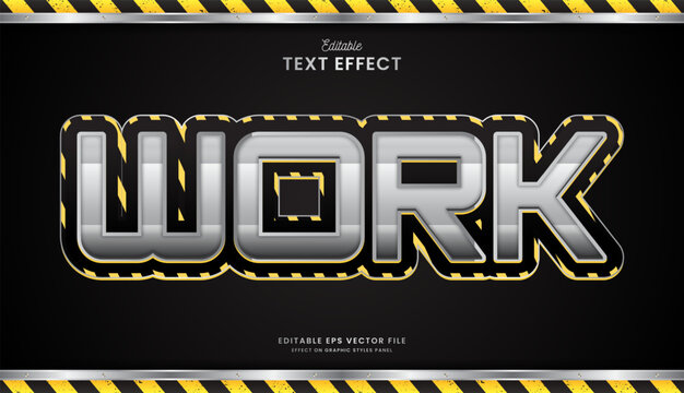 decorative labor worker editable text effect vector design