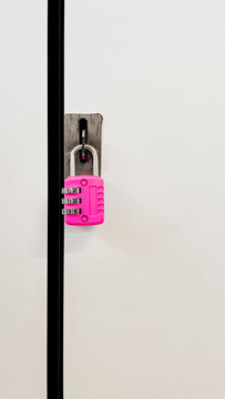 Fluorescent pink padlock