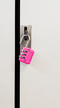 Fluorescent pink padlock