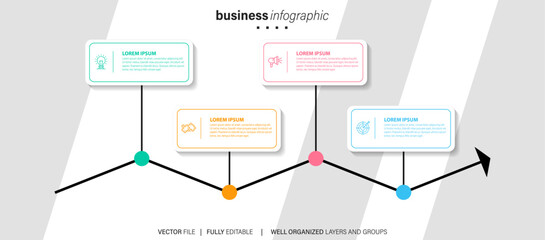 Collection of vector circle chart infographic templates for presentations, advertising, layouts, annual reports. 4 options, steps, parts.
