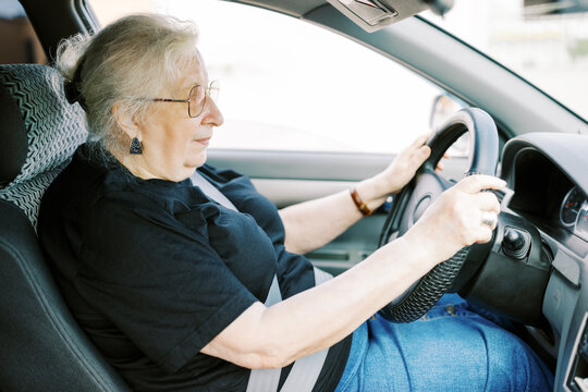 Senior woman driving