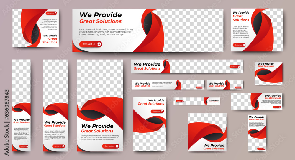 Poster professional business web ad banner template with photo place. modern layout white background and vi