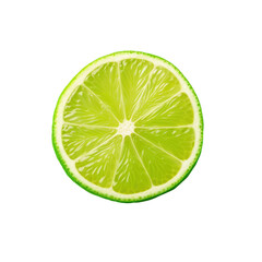 Half of a lime fruit isolated on a transparent background