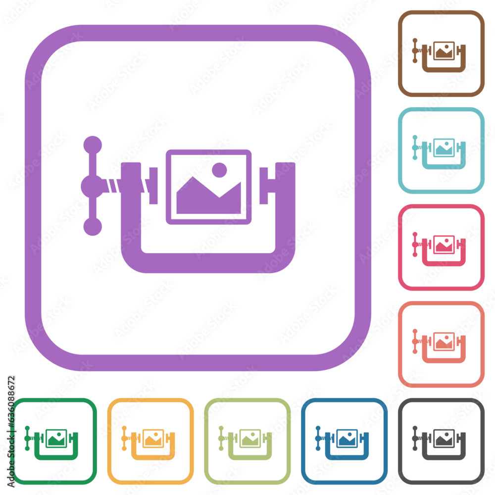 Poster image compression solid simple icons