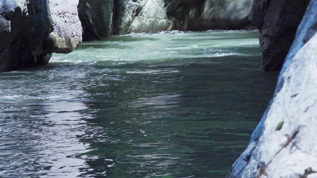 The river Passer flows through the Gilf Gorge in Meran, South Tyrol, Italy.
