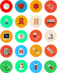 set icons for care, health, pharmacy, medical, full colot vector eps 10